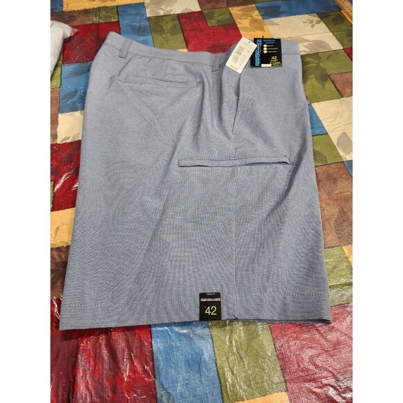 Roundtree & Yorke Mens Performance Shorts 42 Waist Classic Fit Flat Front Blue - Picture 3 of 7